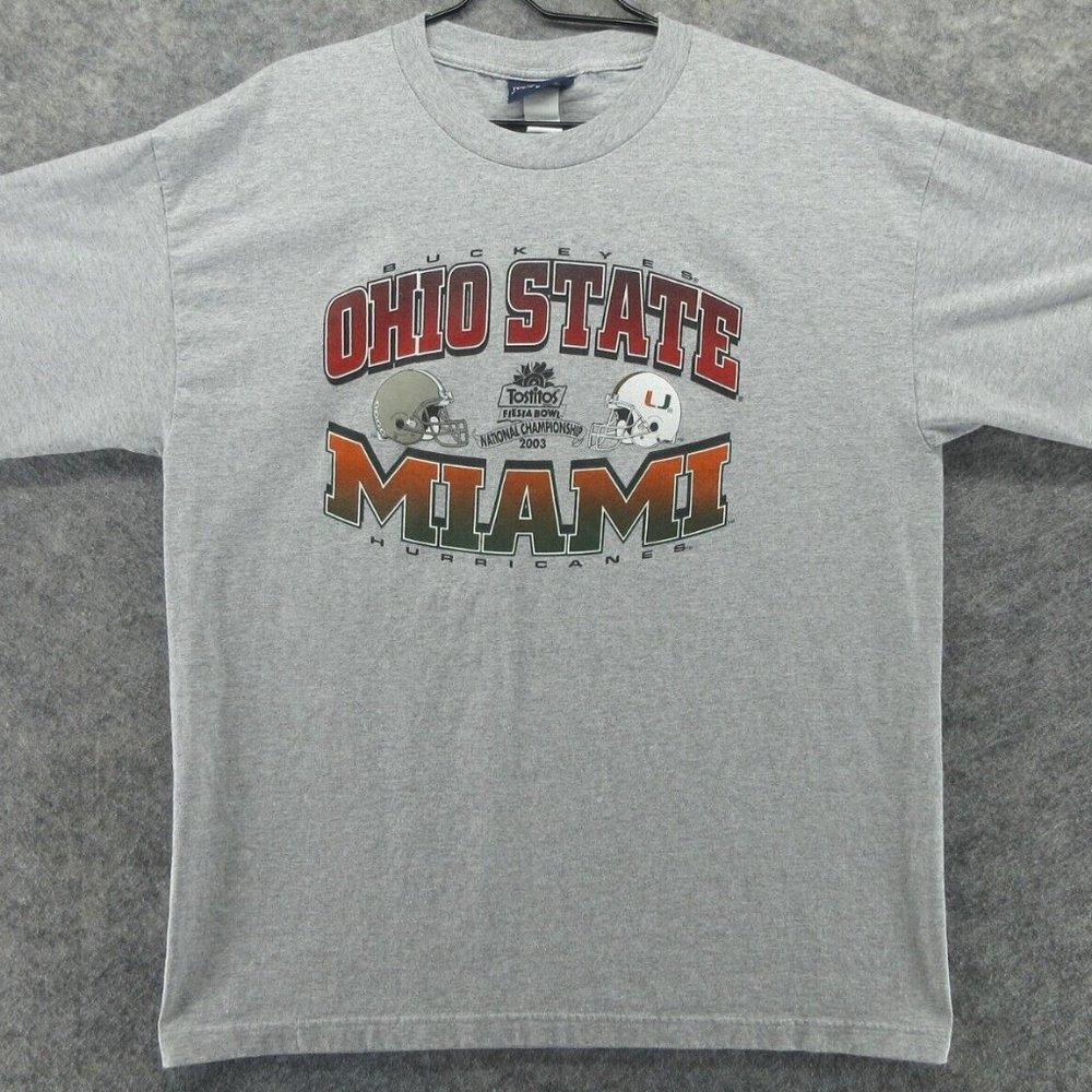 Ohio State Buckeyes Gray Fiesta Bowl Miami Hurricanes Shirt